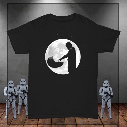 The Mandalorian Baby Yoda Moon Silhouette Unisex T-Shirt