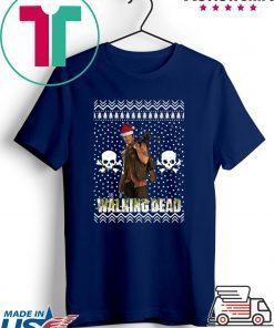 The Walking Dead Daryl Dixon Santa Hat Ugly Christmas Shirt