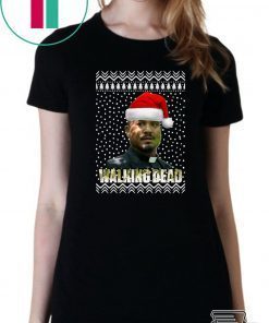 The Walking Dead Father Gabriel Stokes Santa Hat Christmas Shirt