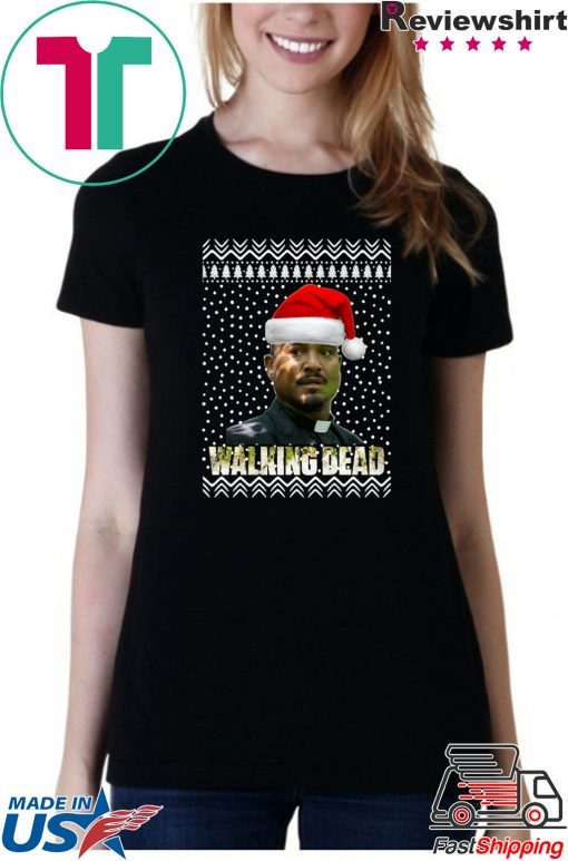 The Walking Dead Father Gabriel Stokes Santa Hat Christmas Shirt