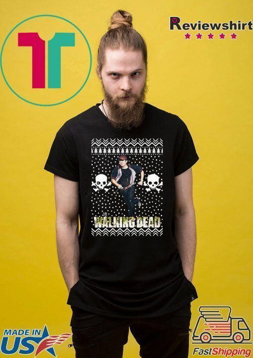 The Walking Dead Glenn Rhee Santa Hat Ugly Christmas Shirt