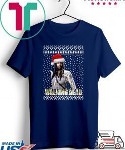 The Walking Dead Michonne Santa Hat Christmas Shirt