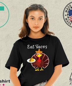 Turkey Eat Tacos Funny Mexican Sombrero Thanksgiving Xmas T-Shirt