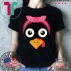 Turkey Face & Pink Headband Running Pilgrim Trot Funny Gift T-Shirt