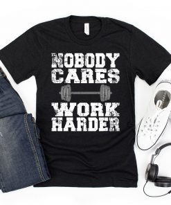 Vintage Nobody Cares Work Harder Distressed Short-Sleeve Unisex T-Shirt