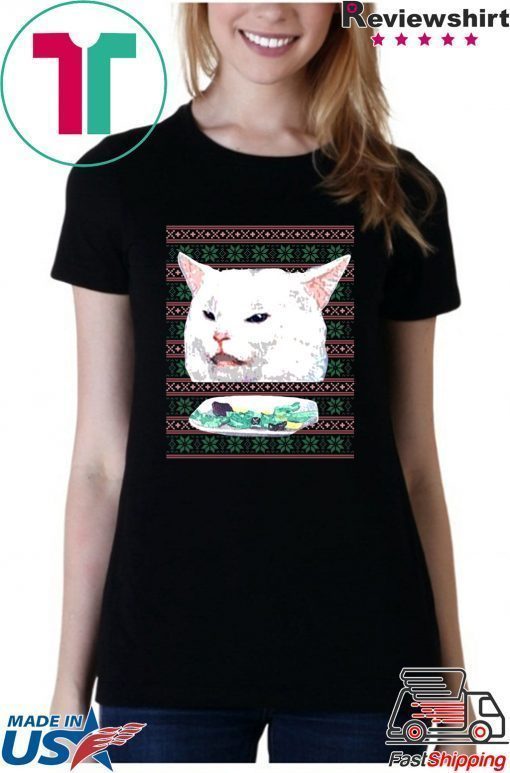 Woman Yelling At Cat Christmas T-Shirt