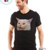 Woman yelling at table dinner cat meme T-Shirt
