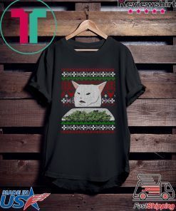 Yelling At A Cat Dinner Table Meme-Best Ugly Christmas Dress T-Shirt
