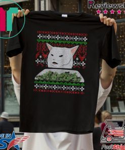 Yelling At A Cat Dinner Table Meme-Best Ugly Christmas Dress Tee Shirts