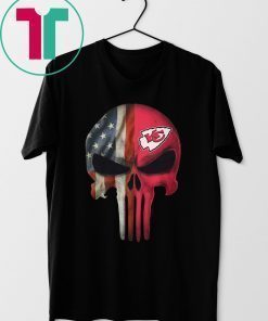 kansas city chiefs american flag punisher skull shirt