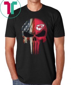 kansas city chiefs american flag punisher skull shirt