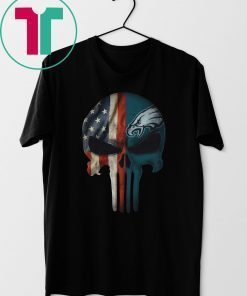 philadelphia eagles american flag punisher skull shirt