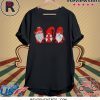 three gnomes in red costume christmas shirt