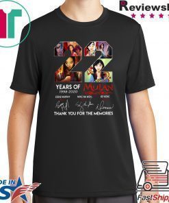 22 Years of Mulan 1998 2020 thank you for the memories shirt