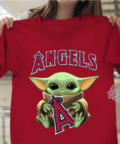 Baby Yoda Hug Angels Logo Tee Shirts