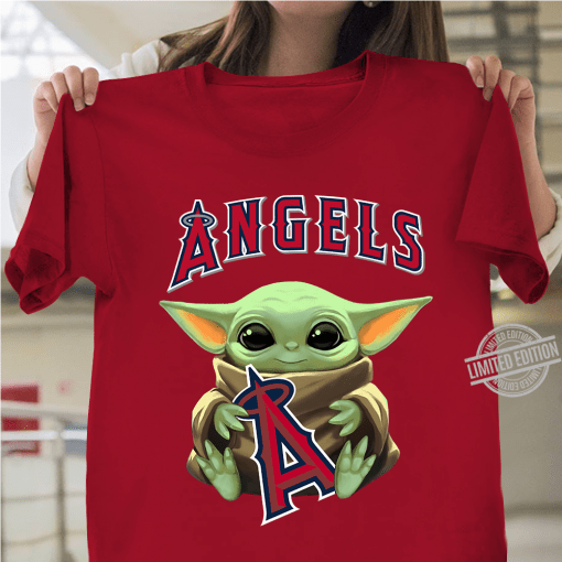 Baby Yoda Hug Angels Logo Tee Shirts