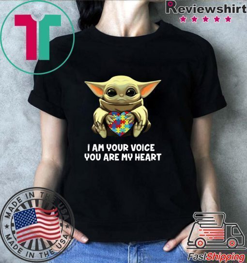 Baby Yoda Hug Autism I Am Voice You Are My Heart Shirt