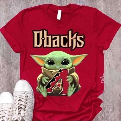 Baby Yoda Hug Dbacks Logo Tee Shirts