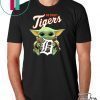 Baby Yoda Hug Drtroit Tigers Logo Shirt