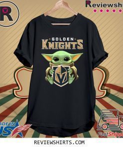 Baby Yoda Hug Golden Knights Logo Shirt