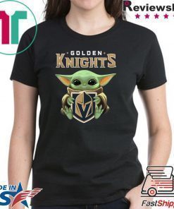 Baby Yoda Hug Golden Knights Shirt