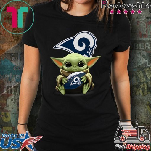 Baby Yoda Hug Los Angeles Rams Tee Shirt