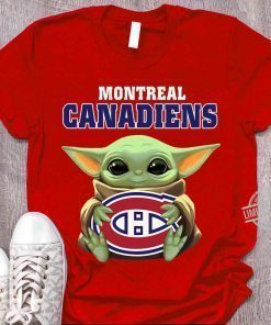 Baby Yoda Hug Montreal Canadiens Logo Shirt