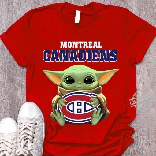 Baby Yoda Hug Montreal Canadiens Logo Shirt