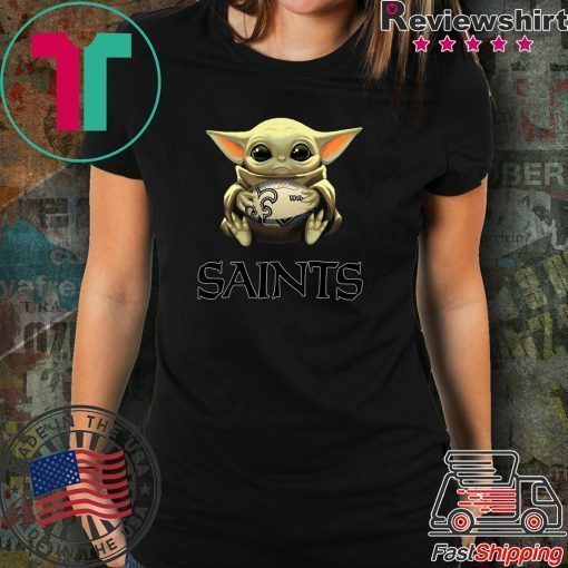 Baby Yoda Hug New Orleans Saints Tee Shirt