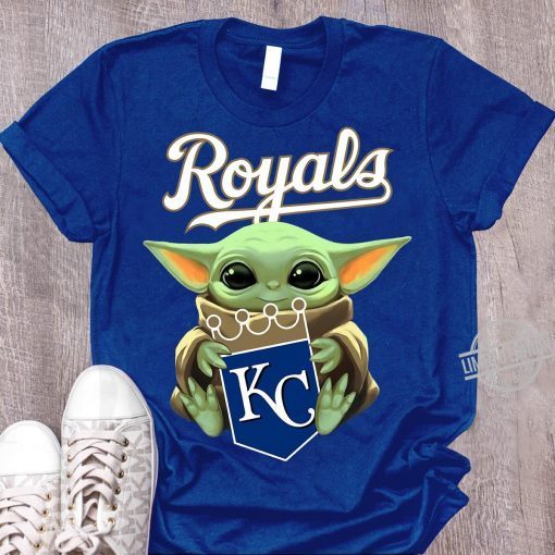 Baby Yoda Hug Royal Logo Shirt