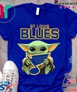 Baby Yoda Hug St. Louis Blues Logo Shirt