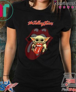 Baby Yoda Hug The Rolling Stones Shirt