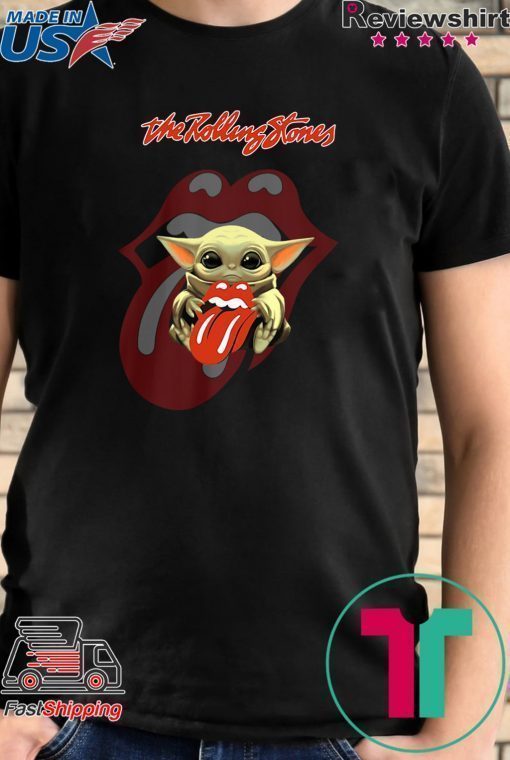 Baby Yoda Hug The Rolling Stones Shirt