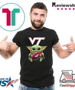 Baby Yoda Hug Virginia Tech Ball Logo shirt