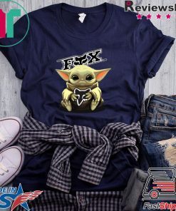 Baby Yoda hug Fox Racing Mandalorian shirt