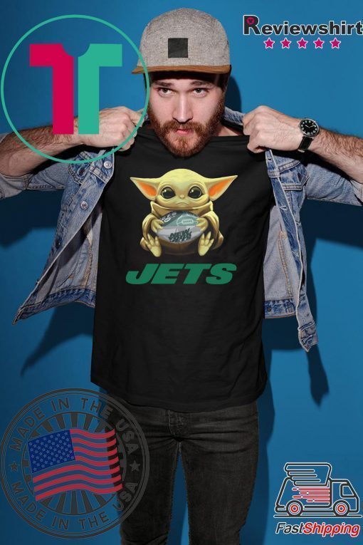 Baby Yoda hug New York Jets shirt