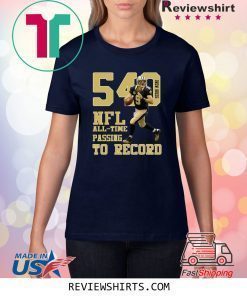 DREW BREES NFL ALLTIME PASSING TO RECORD 540 NEW ORLEANS FOOTBALL CHAMPIONS SHIRT