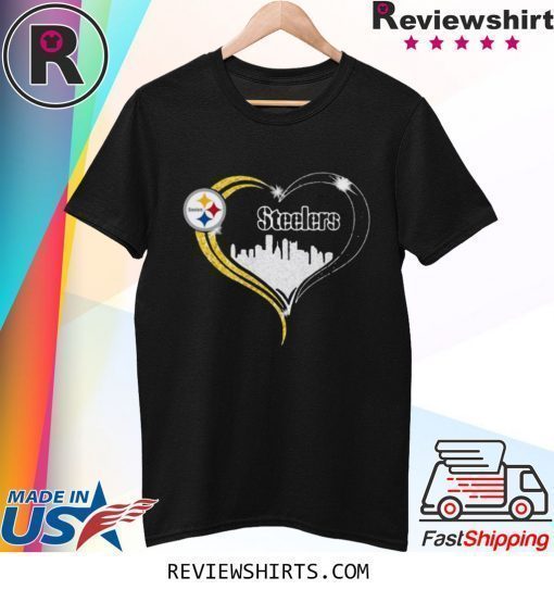 Diamond Love Pittsburgh Steelers city heart t-shirt