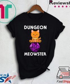 Dungeon Meowster Nerdy Cat D20 shirt