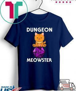 Dungeon Meowster Nerdy Cat D20 shirt