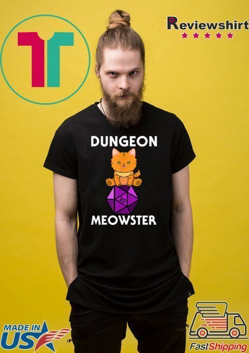 Dungeon Meowster Nerdy Cat D20 shirt