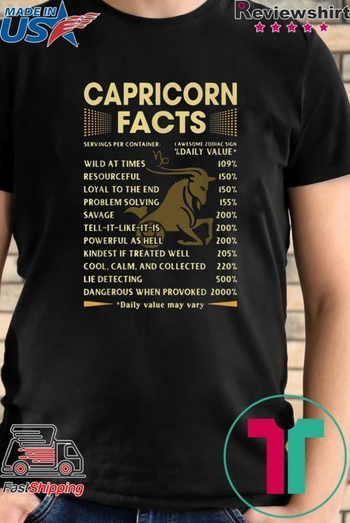 Capricorn Facts Daily Value May Vary T-Shirt