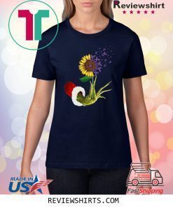 Grinch Hand Holding Awareness Cancer Sunflower Shirt