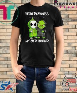 Grinch and Skelington Hello Darkness My Old Friends Tee T-Shirt