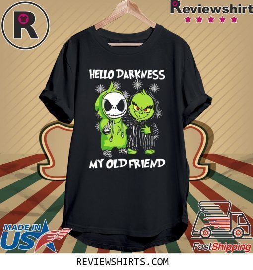 Grinch and Skelington Hello Darkness My Old Friends Shirt