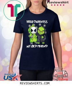 Grinch and Skelington Hello Darkness My Old Friends Shirt