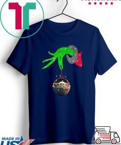 Grinch hand holding Baby Yoda shirt