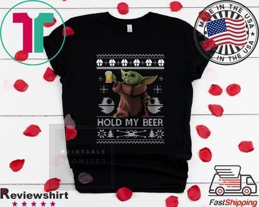 Hold My Beer Baby Yoda Ugly Christmas Shirt