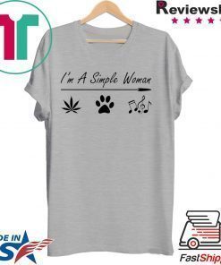 I’m a simple woman Cannabis Dog and Music shirt