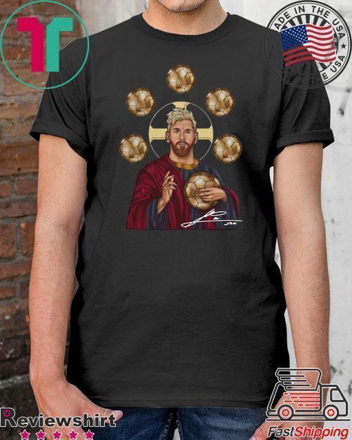 Jesus Messi Six Golden Ball Signature Shirt